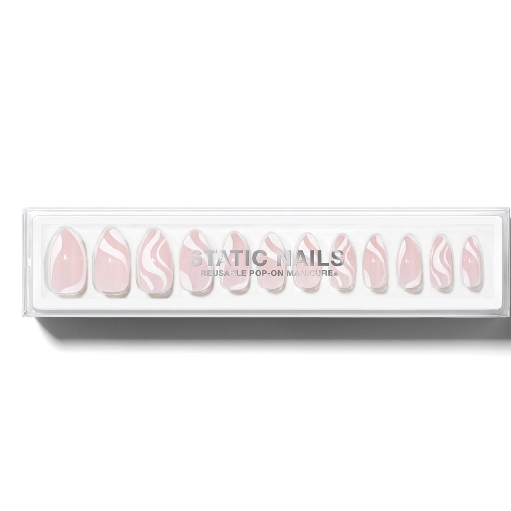 NEW Static Nails Sway White Almond
